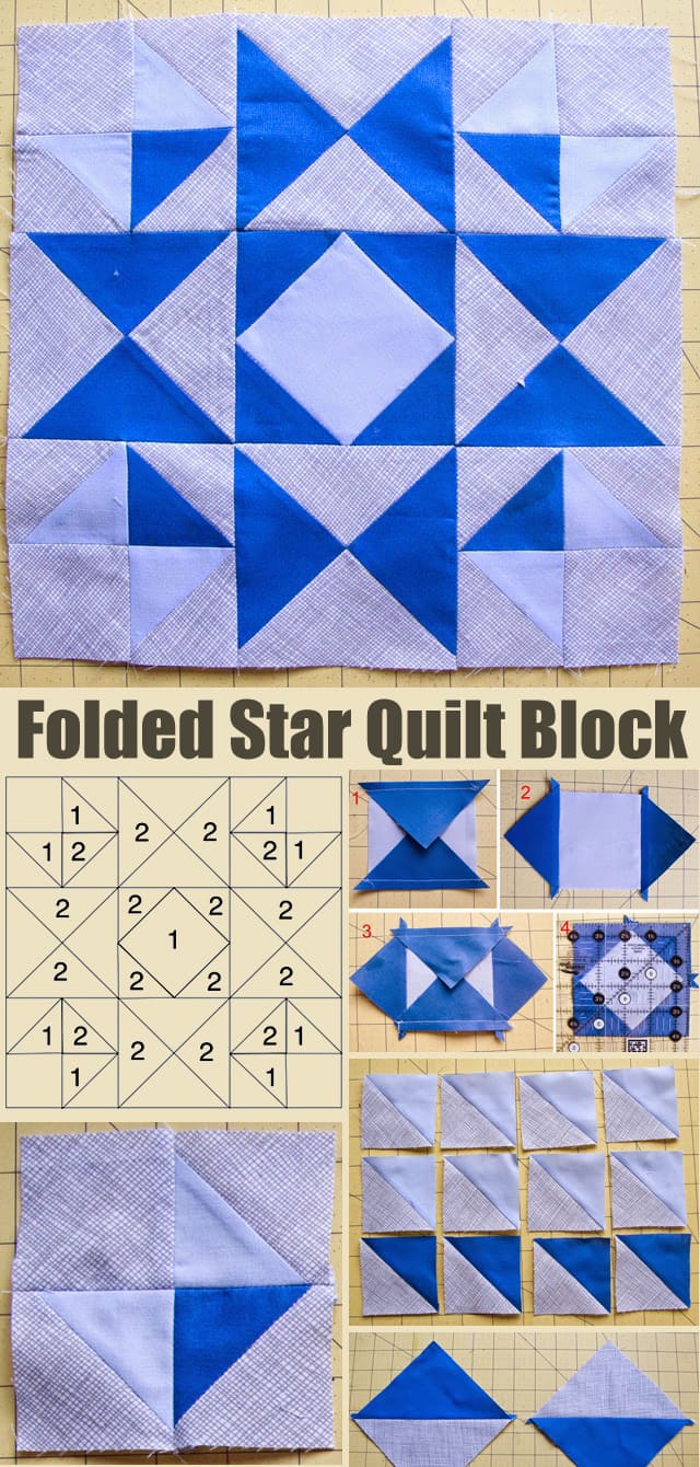 Folded Star Quilt Block Tutorial