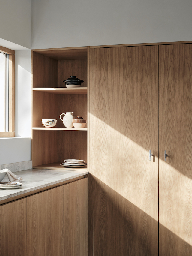 Åsa Hjort Architect's Villa Hallen with a Minimalist Oak Kitchen by Nordiska Kök