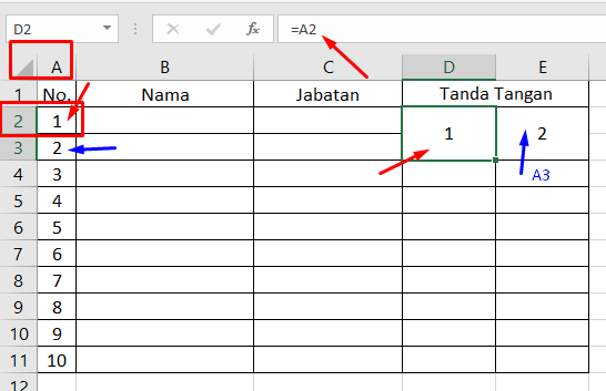 Rumus Tanda Tangan di Excel