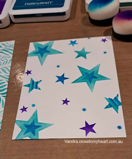 #CTMHVandra, Colour Dare Challenge, stencils, star, Royal, Lagoon, Journey, happy birthday, stamping, Sequins, Colour of the Year,