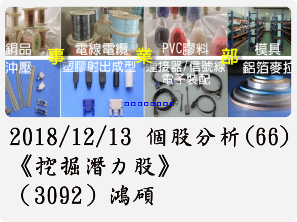 2018/12/13 個股分析(66)《挖掘潛力股》（3092）鴻碩