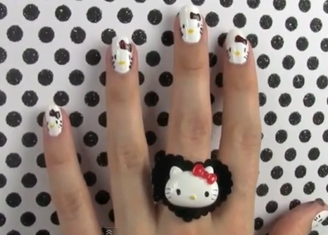 Hello Kitty Nail Art - TutorialChip
