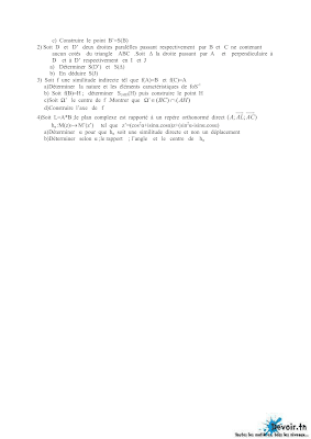 devoir de contrôle 2 mathématiques bac Math