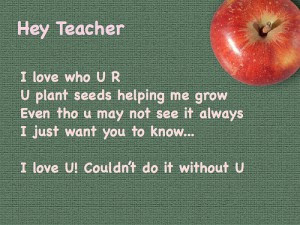 hey teacher poem