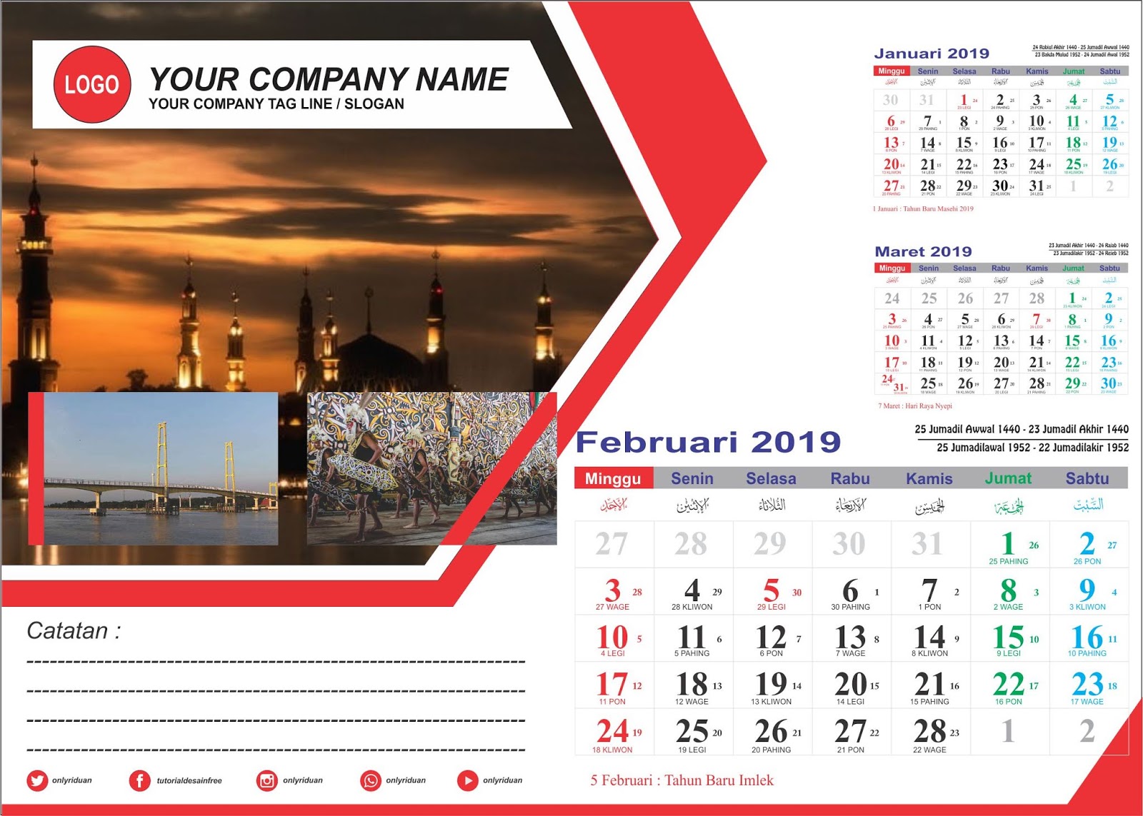  Desain  Kalender  Duduk 2021 dengan CorelDRAW Free CDR 