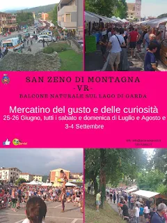 Mercatino del Gusto e delle Curiosità da giugno a settmbre San Zeno di Montagna