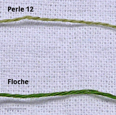 Comparing the sizes of floche and perlé