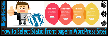 How to Select Static Front page in WordPress Site?