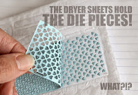 Drier sheet holds tiny die cut pieces - Kelly Griglione