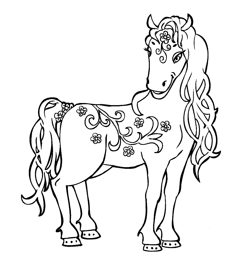 Mewarnai gambar Kuda Dengan Ornamen Cantik - murid 17