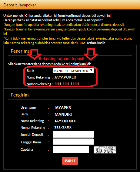 Form Deposit Mandiri