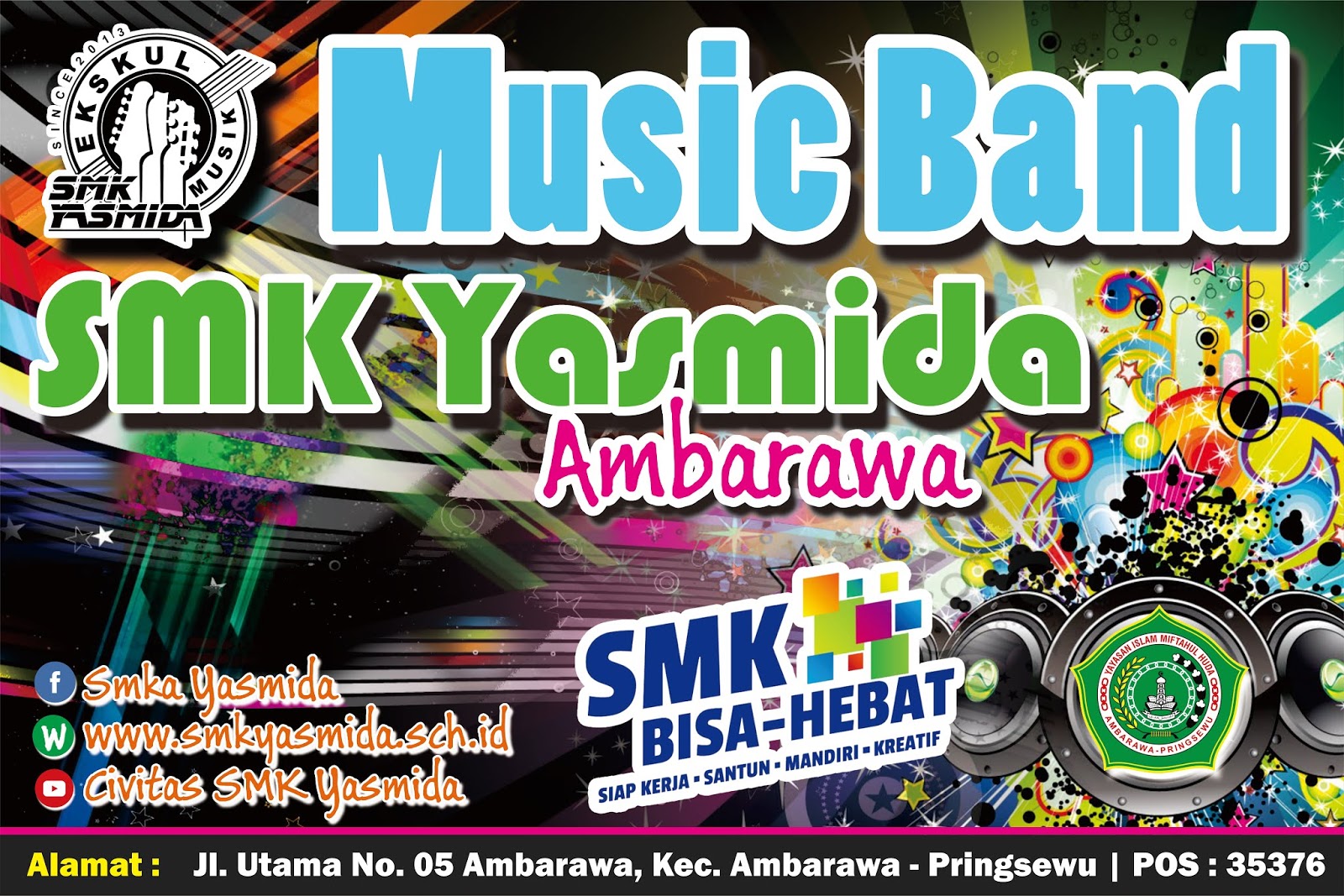 Desain Banner Panggung Ekskul Music SMK Yasmida - Abdur Rozak