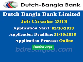 Dutch bangla bank Limited (DBBL) job circular 2018