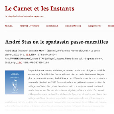 Le Carnet et les Instants, André Stas ou le spadassin passe-murailles