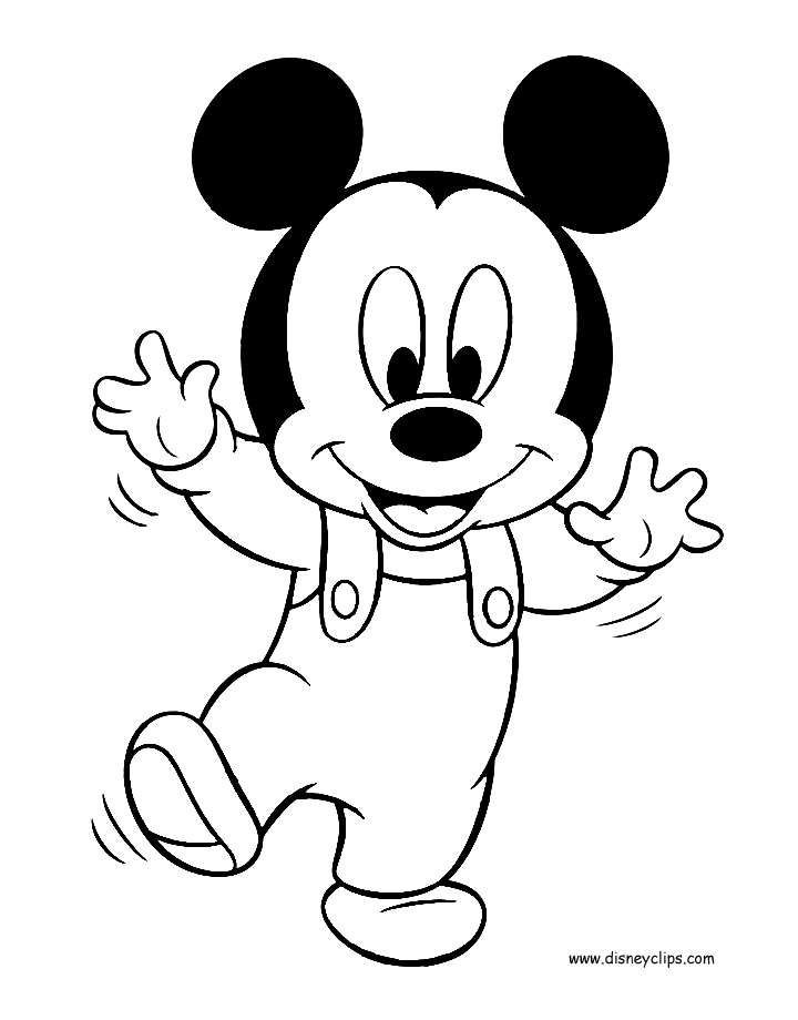 Top Baby Mickey Mouse Coloring Page