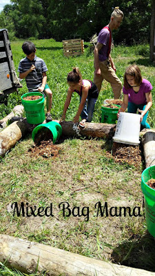 kids preparing garden