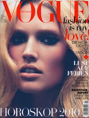January 2010 German Vogue cover preview Toni Garrn ph Camilla Akrans