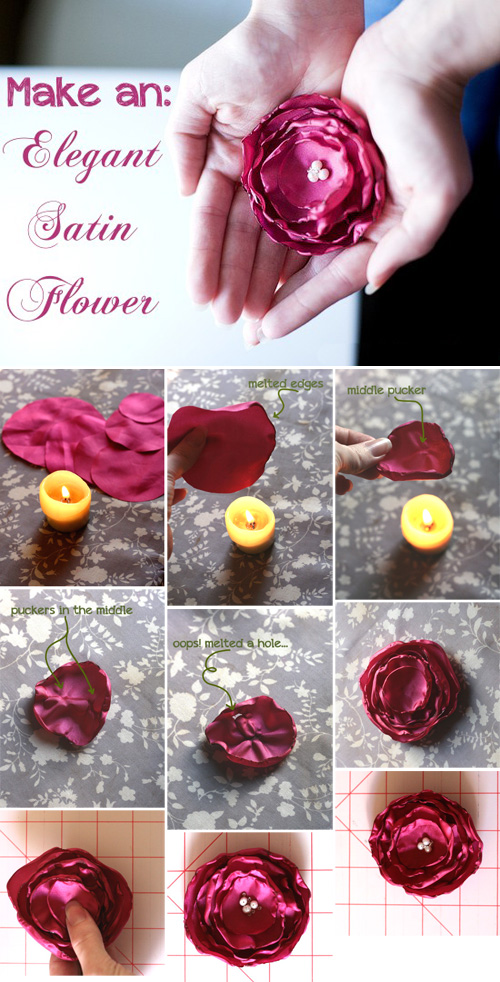 Elegant Satin Flower Pin Tutorial