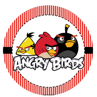 Toppers o Etiquetas para Imprimir Gratis de Angry Birds. 