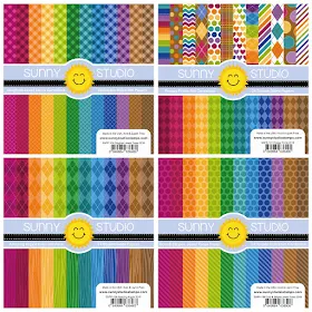 Sunny Studio Stamps: Gingham Jewel Tones, Preppy Prints, Amazing Argyle and Dots & Stripes 6x6 Patterned Paper Packs