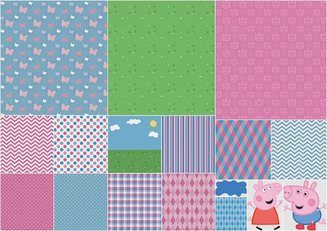 Peppa y George Pig: Free Printable Papers.