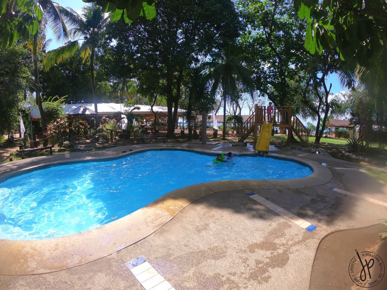 swimming pool with slide