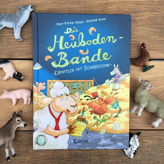 "Die Heuboden-Bande: Ermittler mit Scha(r)fsinn" von Ann-Katrin Heger, illustriert von Dominik Rupp, Loewe Verlag, Erstlesebuch, Rezension auf Kinderbuchblog Familienbücherei