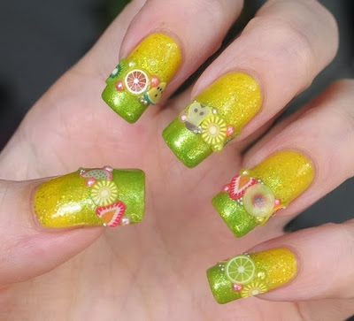 Fruit fruit fruit! Amazing nail art design!