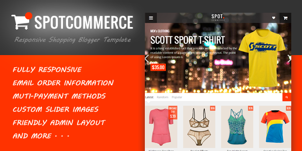 Download Free SpotCommerce - Blogger Shopping Template