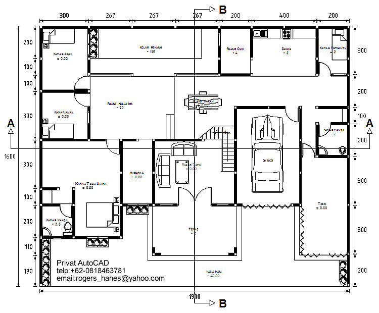 Denah Rumah Autocad Picture  grcom.info