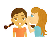 image of a girl whispering to another girl