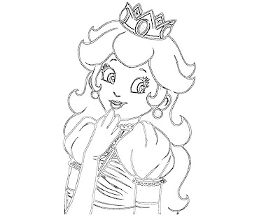 #2 Princess Peach Coloring Page