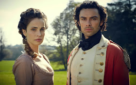 A young Ross and Elizabeth Poldark standing together