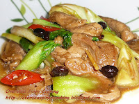 Stirfry Pork and Bok Choy with Black Bean Sauce