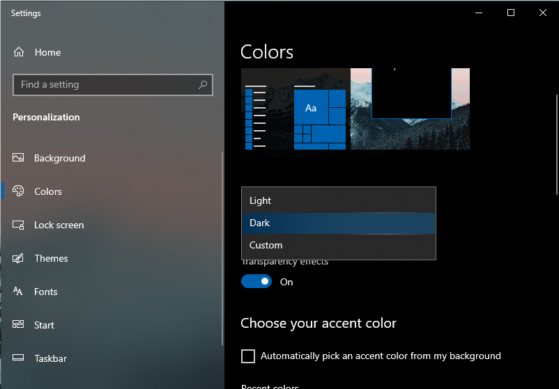 Windows 10 Dark Mode