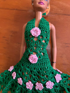 DIY Vestido Fácil Com Flores Parte 1 Para Barbie Crochê Passo a Passo Com Pecunia Milliom 5