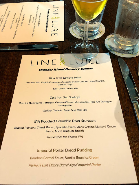 dinner at line and lure seafood kitchen, ilani casino resort