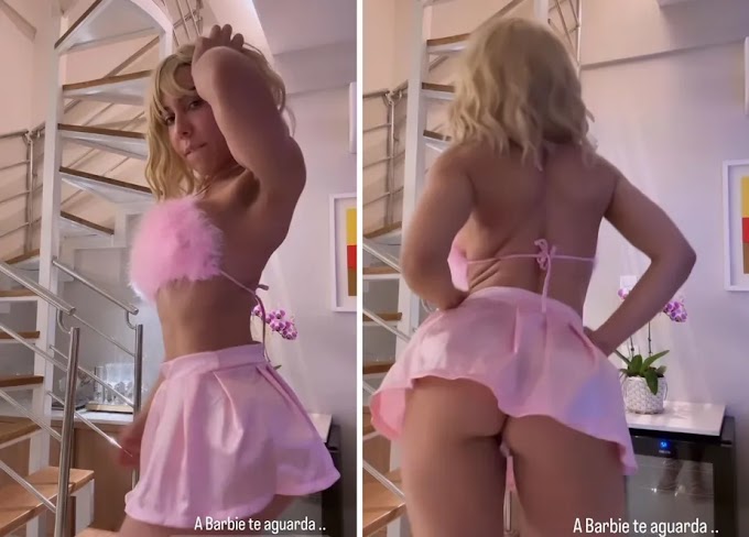 Mulher melão mostra o cu no estilo Barbie ignorando censura no instagram