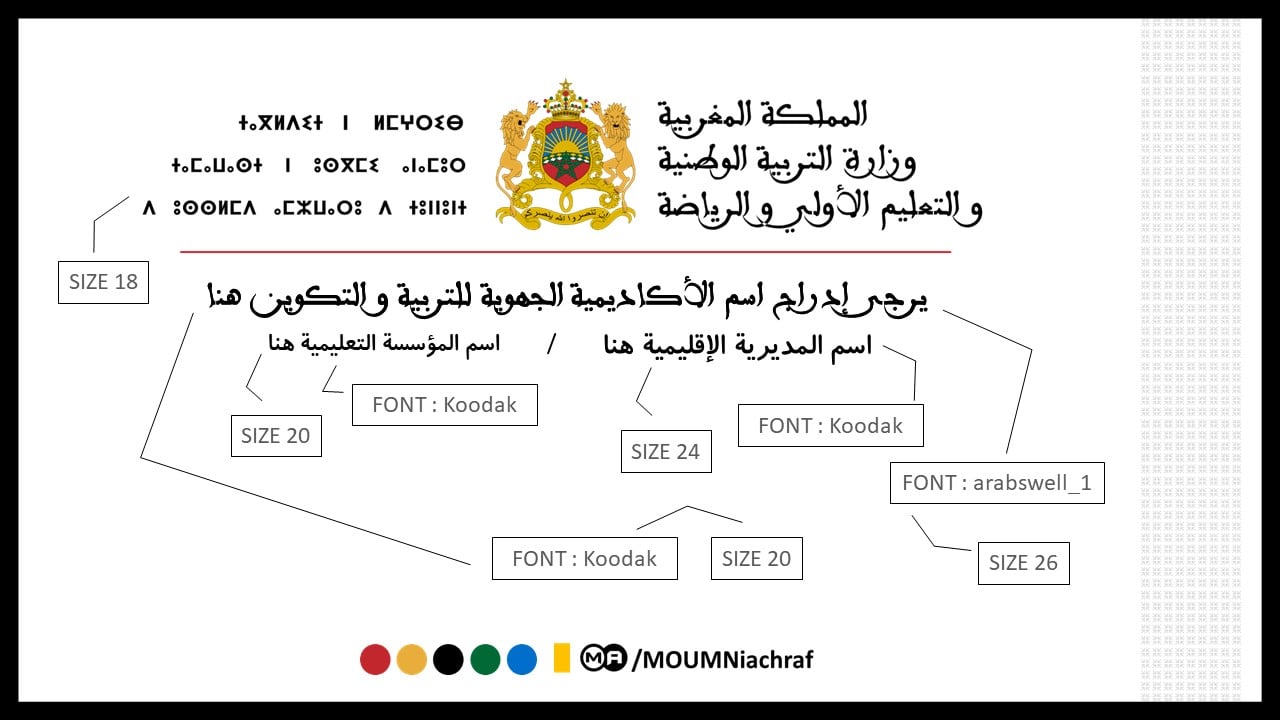 الترويسة الجديدة لوزارة التربية الوطنية والتعليم الأولي والرياضة قابلة للتعديل