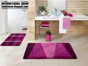 bathroom floor tiles and rug set purple