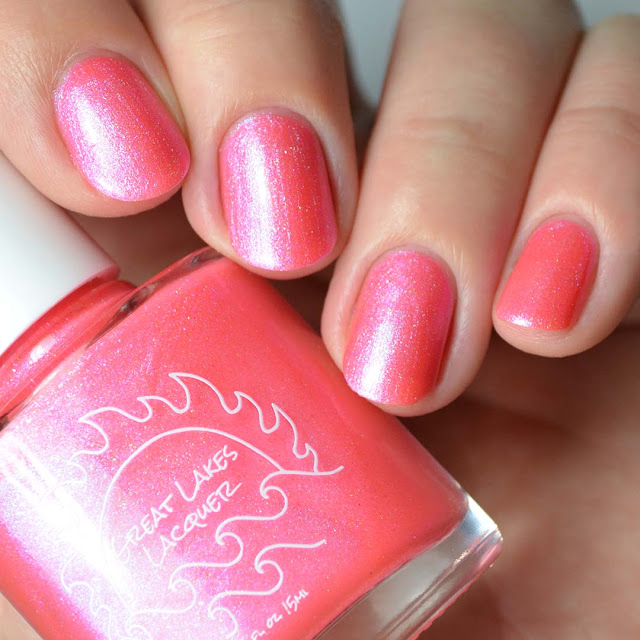 neon coral nail polish