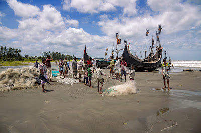 Fisherman in Cox's Bazar Sea Beach 