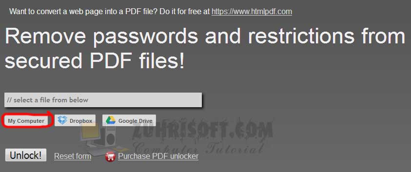 Cara menghilangkan password pdf