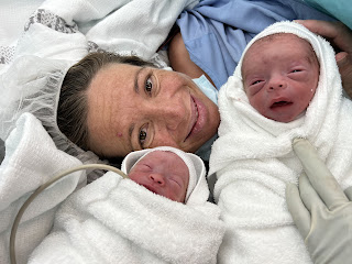 Hayley and newborn twins
