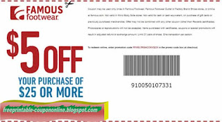 Free Printable Famous Footwear Coupons