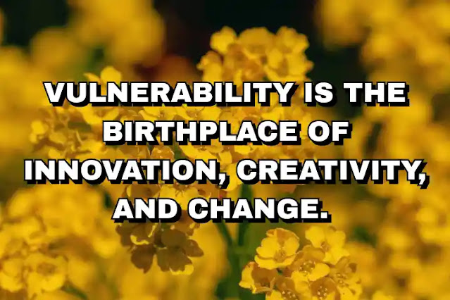 Vulnerability is the birthplace of innovation, creativity, and change.