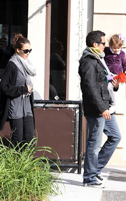 Jessica Alba, her husband Cash Warren and daughter Honor out for lunch at Jack N' Jill's in Beverly Hills