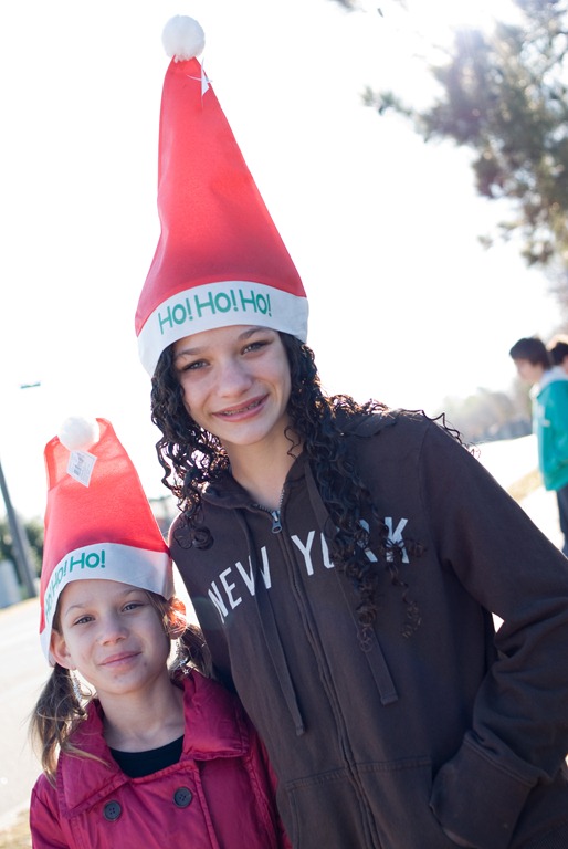 Brianna and Brooke with hats