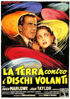 LA TERRA CONTRO I DISCHI VOLANTI. Italia. Cartel. Ilustrador: Anselmo Ballester. LA TIERRA CONTRA LOS PLATILLOS VOLANTES. Earth vs. the Flying Saucers. 1956. Estados Unidos. Dirección: Fred M. Sears. Reparto: Hugh Marlowe, Joan Taylor, Donald Curtis, Morris Ankrum, Thomas Browne Henry, John Zaremba, Larry J. Blake, Grandon Rhodes, Frank Wilcox, Fred Aldrich.