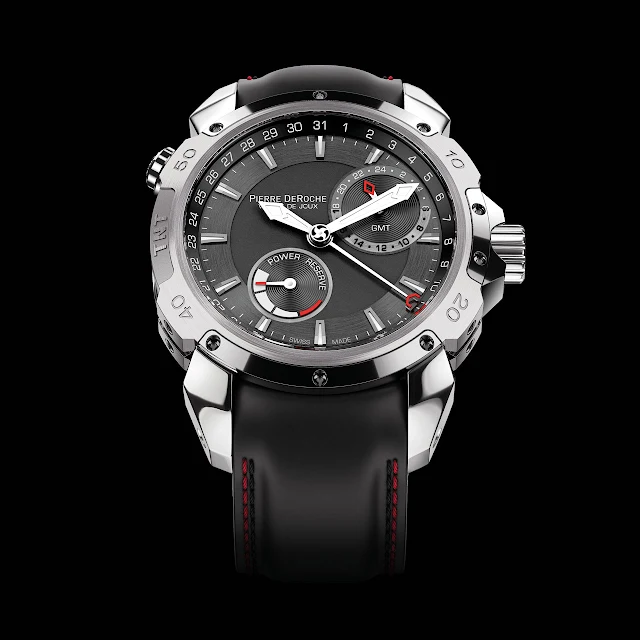 Pierre DeRoche TNT GMT Power Reserve 43 Mechanical Automatic Watch